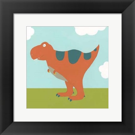 Framed Playtime Dino I Print