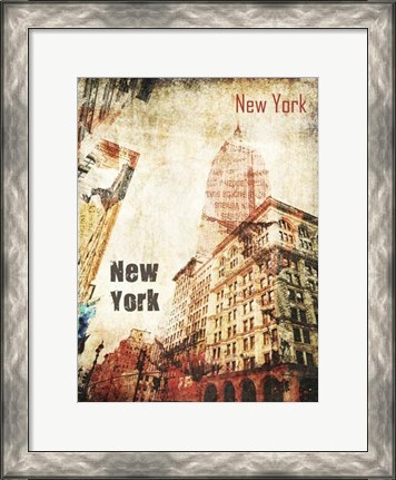 Framed New York Grunge I Print