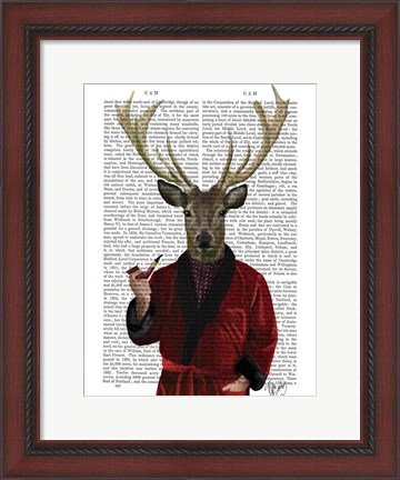 Framed Deer in Smoking Jacket Print