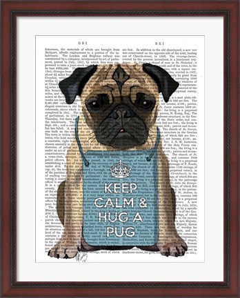Framed Hug a Pug Print