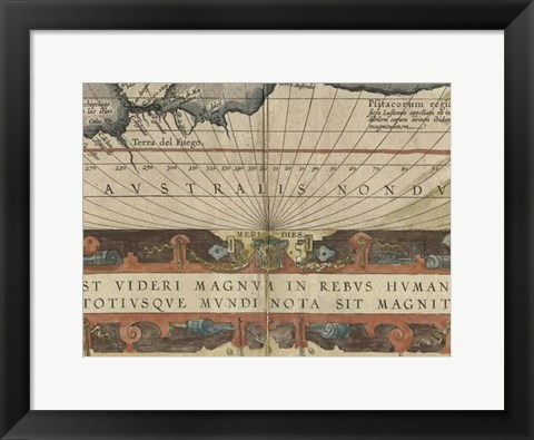 Framed Antique World Map Grid VIII Print