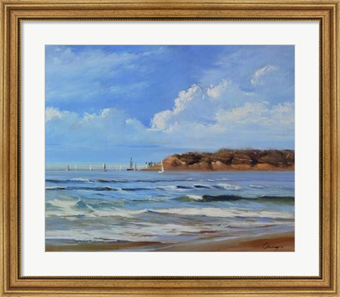 Framed Point Loma - View from Coronada Shores Print