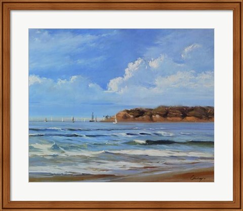 Framed Point Loma - View from Coronada Shores Print