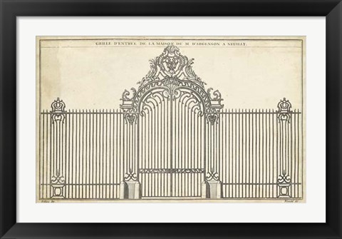 Framed Antique Decorative Gate III Print