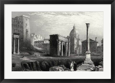 Framed Antique View of Rome Print