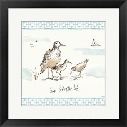 Framed Sandpiper Sea I Print