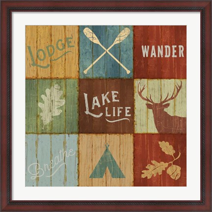 Framed Lake Lodge VII Print