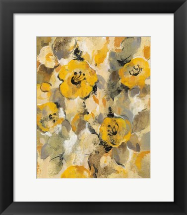 Framed Yellow Floral I Print