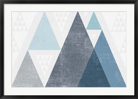Framed Mod Triangles I Blue Print