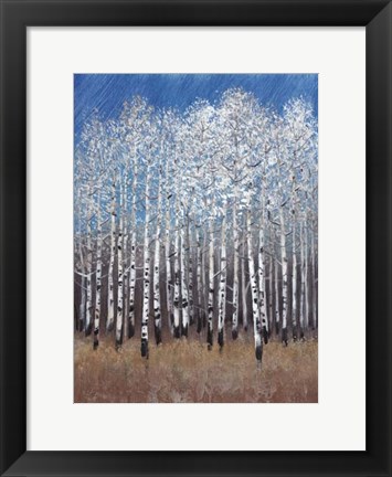 Framed Cobalt Birches II Print