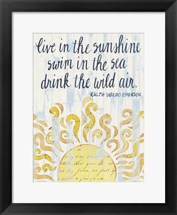 Framed Sunny Day Words I Print