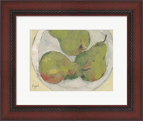 Framed Plate with Pear Print