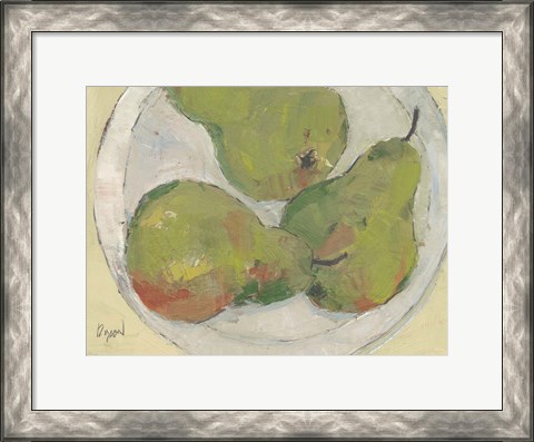 Framed Plate with Pear Print