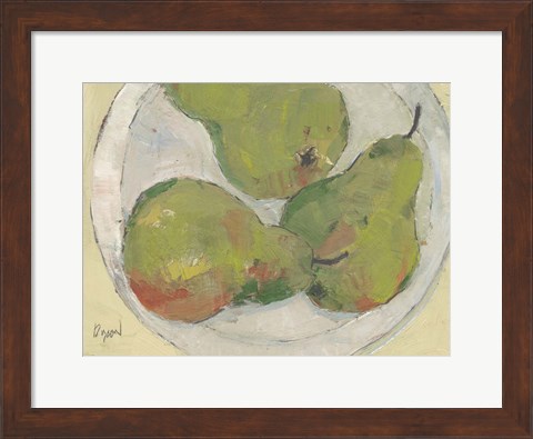 Framed Plate with Pear Print