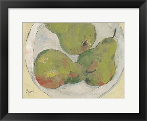 Framed Plate with Pear Print