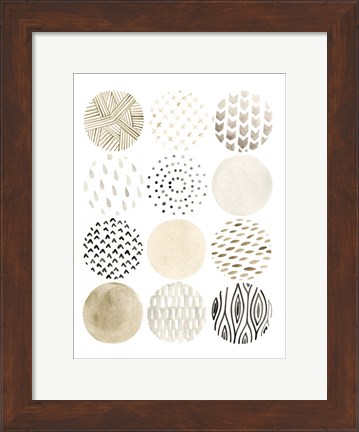 Framed Neutral Pattern Play I Print