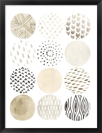 Framed Neutral Pattern Play I Print