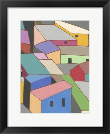 Framed Rooftops in Color VII Print