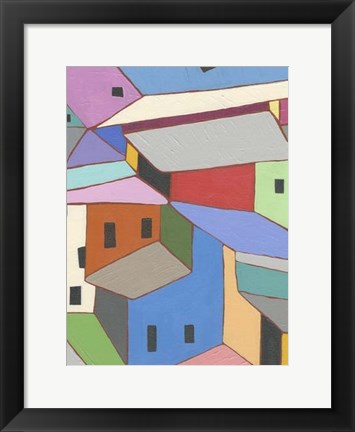 Framed Rooftops in Color XII Print