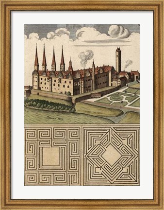 Framed Castle &amp; Maze I Print