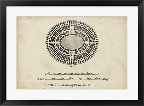 Framed Plan for the Colosseum Print