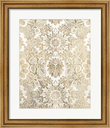 Framed Baroque Tapestry in Gold I Print