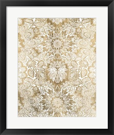 Framed Baroque Tapestry in Gold II Print