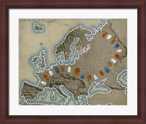 Framed Relief Map of Europe Print