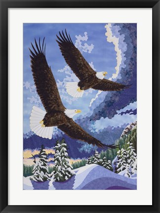 Framed Soaring Over Cloth Mountain Print
