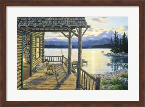 Framed Mountain Lake Retreat Print