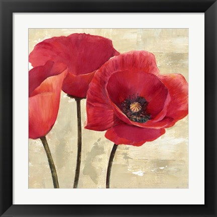 Framed Red Poppies (Detail) Print