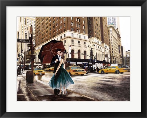 Framed Kiss in Park Avenue Print