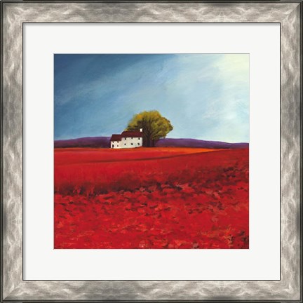 Framed Field of Poppies (Detail) Print