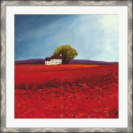 Framed Field of Poppies (Detail) Print