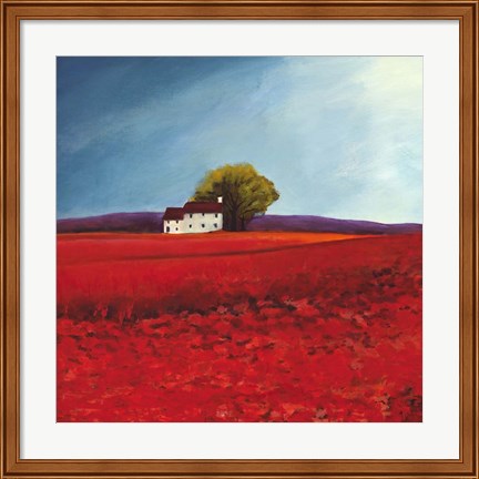 Framed Field of Poppies (Detail) Print