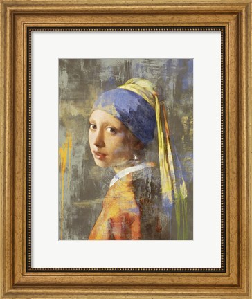 Framed Vermeer&#39;s Girl 2.0 Print