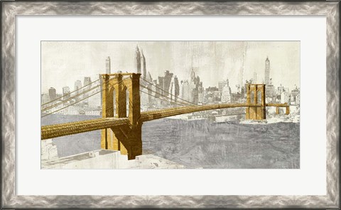 Framed Gilded Brooklyn Bridge Print