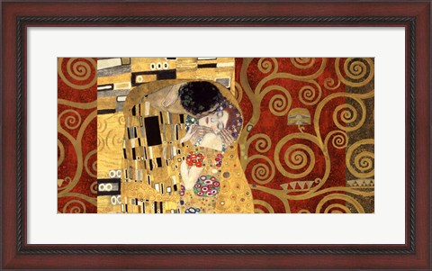 Framed Kiss (Gold) Print
