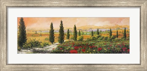 Framed Il Viale dei Cipressi Print