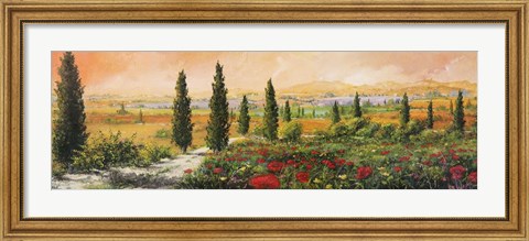 Framed Il Viale dei Cipressi Print