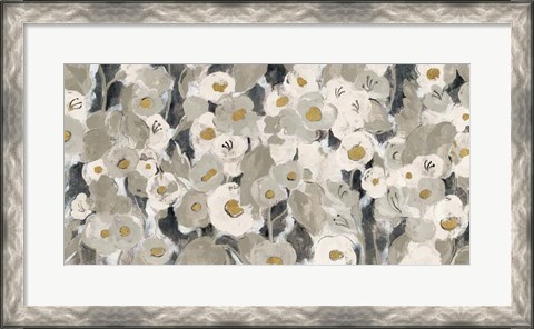 Framed Velvety Florals Neutral Print