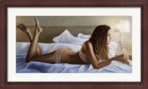 Framed Beauty in Bed Print