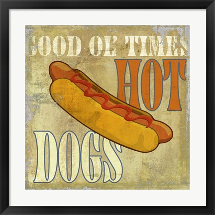 Framed Hot Dog Print