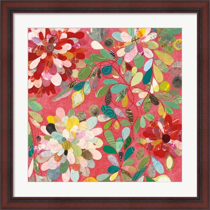 Framed Red and Pink Dahlia II Print