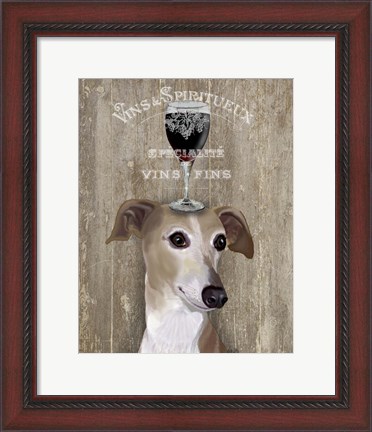 Framed Dog Au Vin Greyhound Print