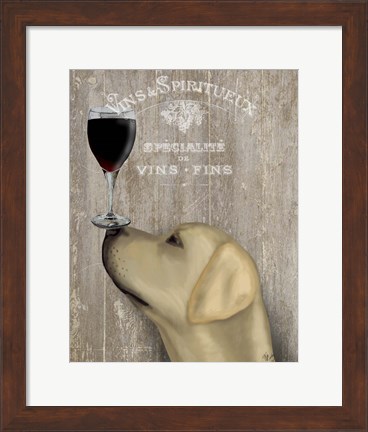 Framed Dog Au Vin Yellow Labrador Print