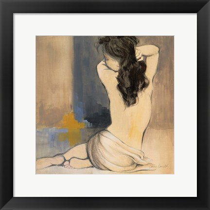 Framed Waking Woman I (blue) Print