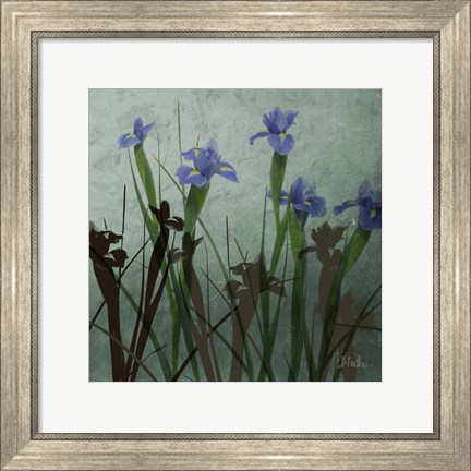 Framed Blue Irises I Print