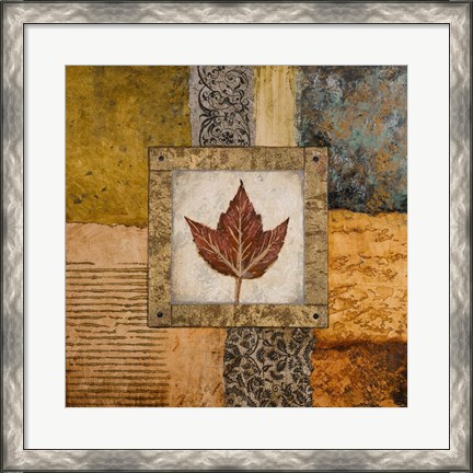 Framed Fallen Leaf I (red) Print