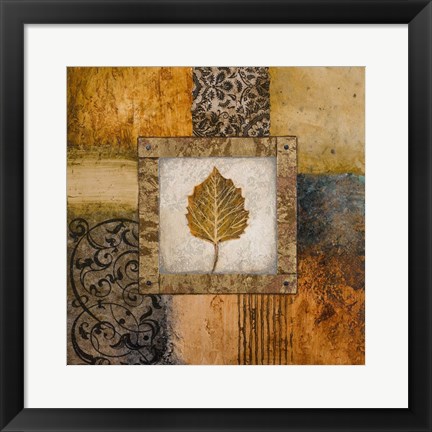 Framed Fallen Leaf III (yellow) Print